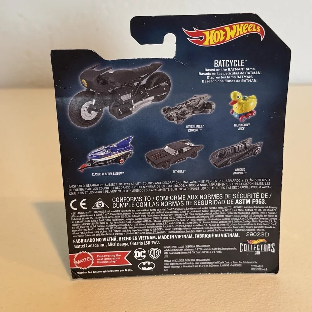 Hot Wheels The Batman Batcycle 1:64 Diecast Motorcycle Black Collector Model